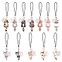 Cat & Paw Print Alloy Enamel Mobile Straps, Polyester Cord Mobile Accessories Decoration