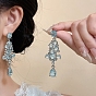 Серьги-подвески из сплава со стразами для женщин, слеза, платина