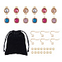 DIY Earring Making, with Glass Links, Faceted, with 304 Stainless Steel Findings, Brass Glass Charms and 304 Stainless Steel Earring Hook