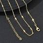Brass Rectangle Link Chain Necklaces for Women, Long-Lasting Plated