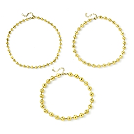 Placage ionique (ip) 304 colliers de perles en acier inoxydable pour hommes femmes