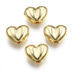 Rack Plating Alloy Beads, Cadmium Free & Lead Free, Heart