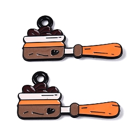 Подвески из эмалевого сплава с краской для выпечки, амулеты для сковородок, чёрные