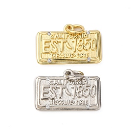 Латунные микро проложить кубического циркония подвески, номерной знак калифорнии, с целью перехода в кольце, долговечный, без кадмия и без свинца, стойки покрытие