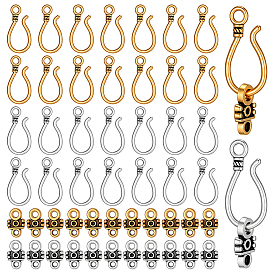 100 шт. 2 цвета застежки-крючки в тибетском стиле, без кадмия и без свинца