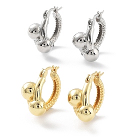 Round Rack Plating Brass Hoop Earrings for Women, Long-Lasting Plated, Lead Free & Cadmium Free