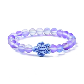 8круглые эластичные браслеты из окрашенного синтетического лунного камня диаметром мм, пляжные черепаховые браслеты ручной работы из фарфора для женщин