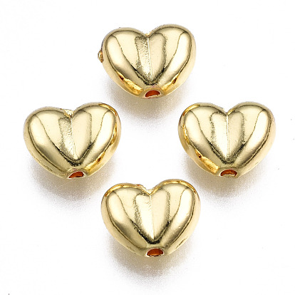 Rack Plating Alloy Beads, Cadmium Free & Lead Free, Heart