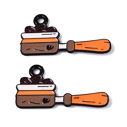 Подвески из эмалевого сплава с краской для выпечки, амулеты для сковородок, чёрные