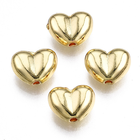Rack Plating Alloy Beads, Cadmium Free & Lead Free, Heart