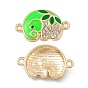 Alloy Crystal Rhinestone Connector Charms, with Enamel, Elephant Links, Light Gold
