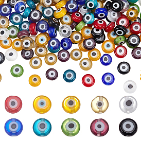 200 шт 10 цвета ручной работы бусины лэмпворк сглаза, плоско-круглые