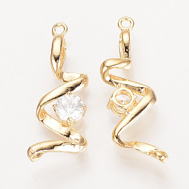 Латуни циркония кубической подвески, без никеля , реальный 18 k позолоченный, твист