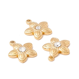 304 подвески из нержавеющей стали, вакуумное покрытие pvd, с кристально горный хрусталь, цветок