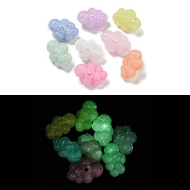 Luminous Acrylic Beads, with Glitter Powder, Glow in the Dark Beads, Cloud