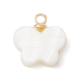 Подвески в виде бабочек из натуральных пресноводных ракушек с латунными креплениями., золотые