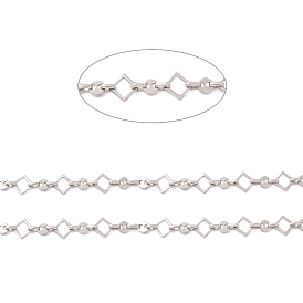 304 Stainless Steel Rhombus & Coffee Bean Link Chains, Unwelded