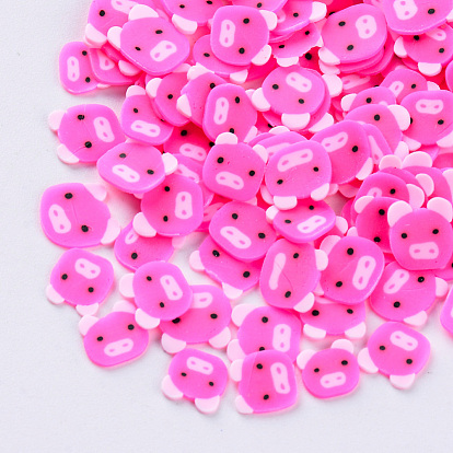 Handmade Polymer Clay Cabochons, Fashion Nail Art Decoration Accessories, Cartoon Piggy Head