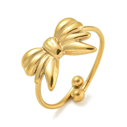 Ионное покрытие (IP) 304 регулируемые кольца из нержавеющей стали, украшения для женщин, бантом