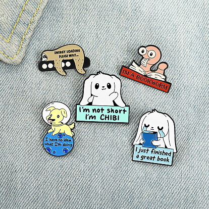 Cute Animal Letter Badges with Bunny, Sloth and Dog for Accessories