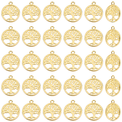 Латуни кулон, плоские круглые с дерева жизни