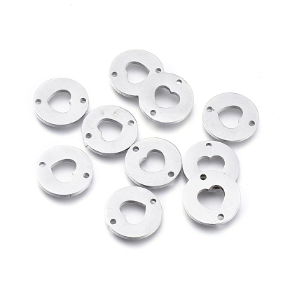 304 соединительные звенья нержавеющие, лазерная резка, плоско-круглые с сердцем