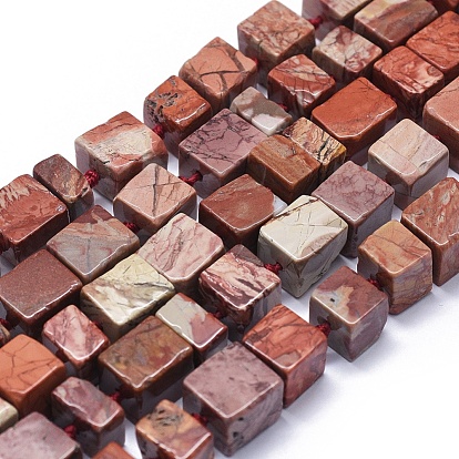 Natural Porcelain Jasper Beads Strands, Cuboid