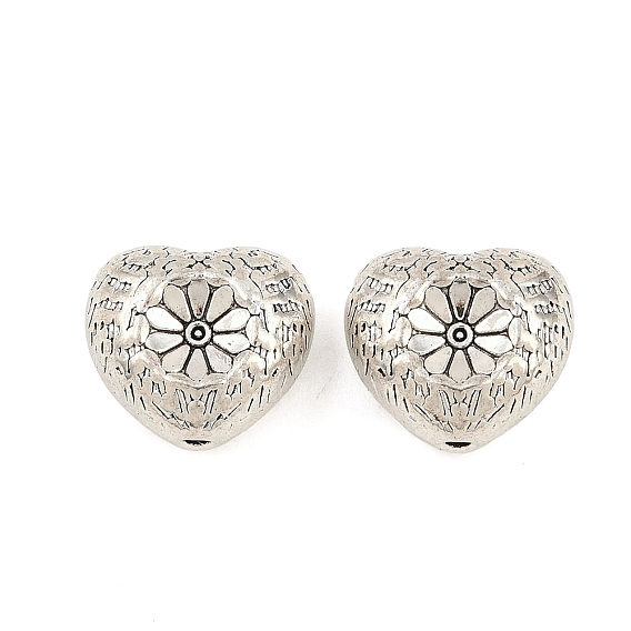 Сплавочные овальные бусины тибетского стиля , сердце, без свинца и без кадмия