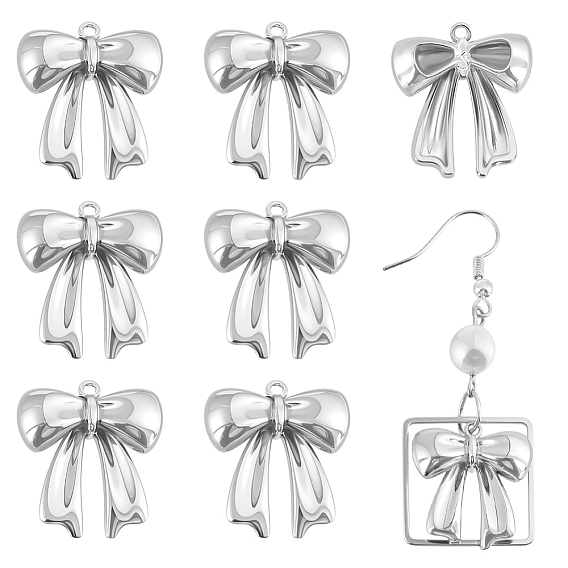 6подвески из латуни с гальваническим покрытием, бантом, долговечный, без свинца и без кадмия