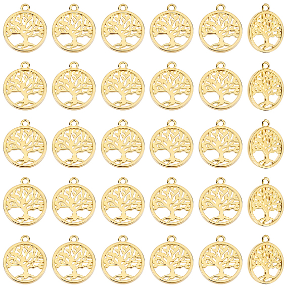 Латуни кулон, плоские круглые с дерева жизни