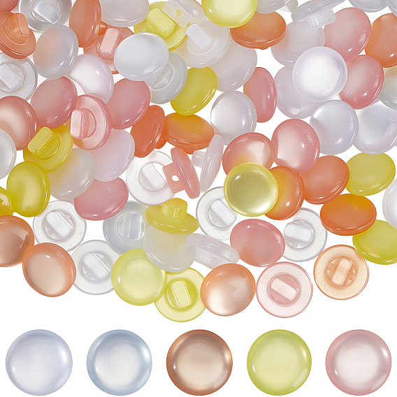 150 шт. 5 цвета плоские круглые пуговицы из смолы, 1-луночное