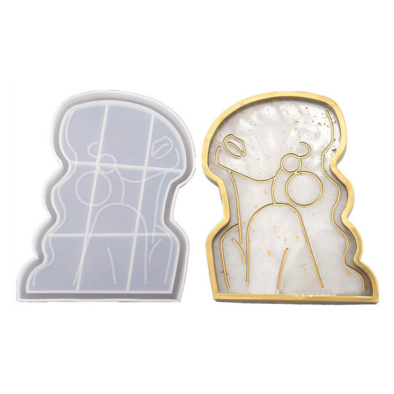 Diy женский портретный поднос для посуды силиконовые формы, формы для хранения, для уф-смолы, изготовление изделий из эпоксидной смолы