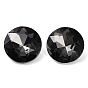 Glass Rhinestone Cabochons, Pointed Back & Back Plated, Faceted, Diamond