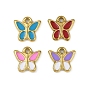 304 из нержавеющей стали шармы эмали, очарование бабочки, ионное покрытие (ip), реальный 18 k позолоченный