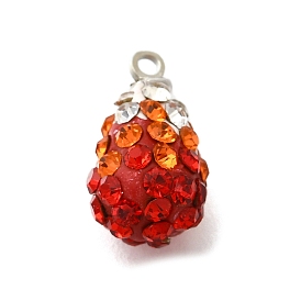 Подвески из латуни со стразами и глиной, без свинца и без кадмия, стойки покрытие