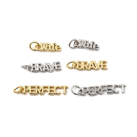 Латунные подвески, слово идеальное/жена/храбрый, долговечный, без свинца и без кадмия, стойки покрытие, с целью перехода в кольце