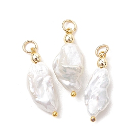 Подвески из натурального барочного жемчуга кеши, Подвески с самородками и фурнитурой из нержавеющей стали., белые