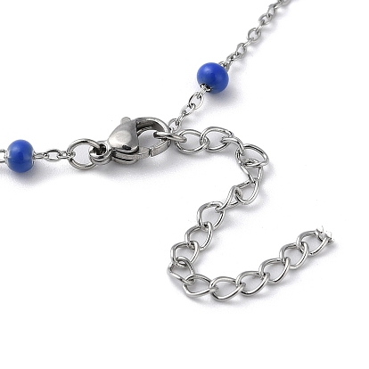 304 Stainless Steel with Enamel Satellite Chain Necklaces