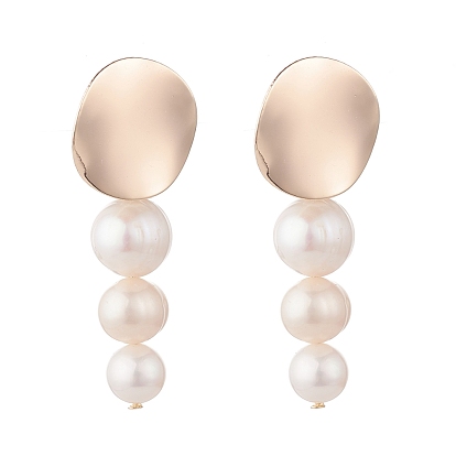 Natural Pearl Beads Dangle Stud Earrings for Women
