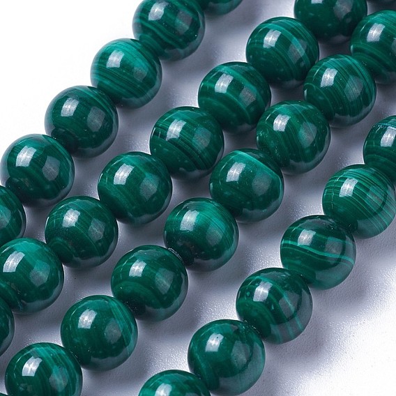 Synthetic Malachite Beads Strands, Round