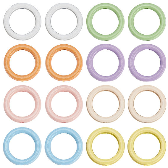 32 шт. 8 цвета краска для выпечки сплав бусины рамка, разноцветные