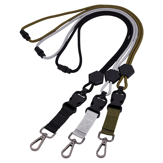 3шт. 3 цвета полиэстер именные карточки шейные ремешки, Сплав с застежками