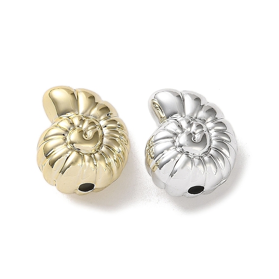 Plating Opaque Acrylic Beads, Conch Shape