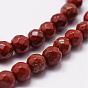Natural Red Jasper Beads Strands, Grade AB+, Faceted, Round