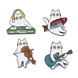 Cat Enamel Pins, Black Alloy Brooch for Backpack Clothes