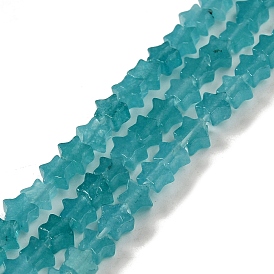 Dyed Natural Amazonite Beads Strands, Star