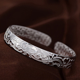 Браслеты-манжеты из сплава с цветочным узором для женщин