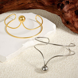 Европейский и американский стиль 304 браслеты-манжеты из нержавеющей стали для женщин