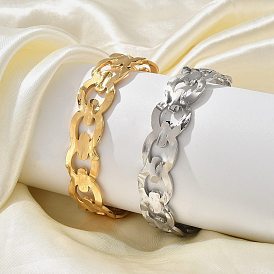 304 Stainless Steel Hollow Cuff Bangles for Women