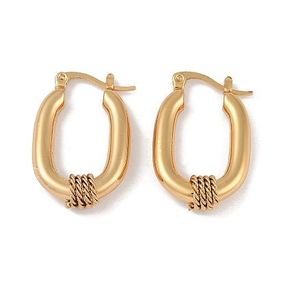 Ионное покрытие (ip) 201 овальные серьги-кольца из нержавеющей стали, с 304 штифта из нержавеющей стали